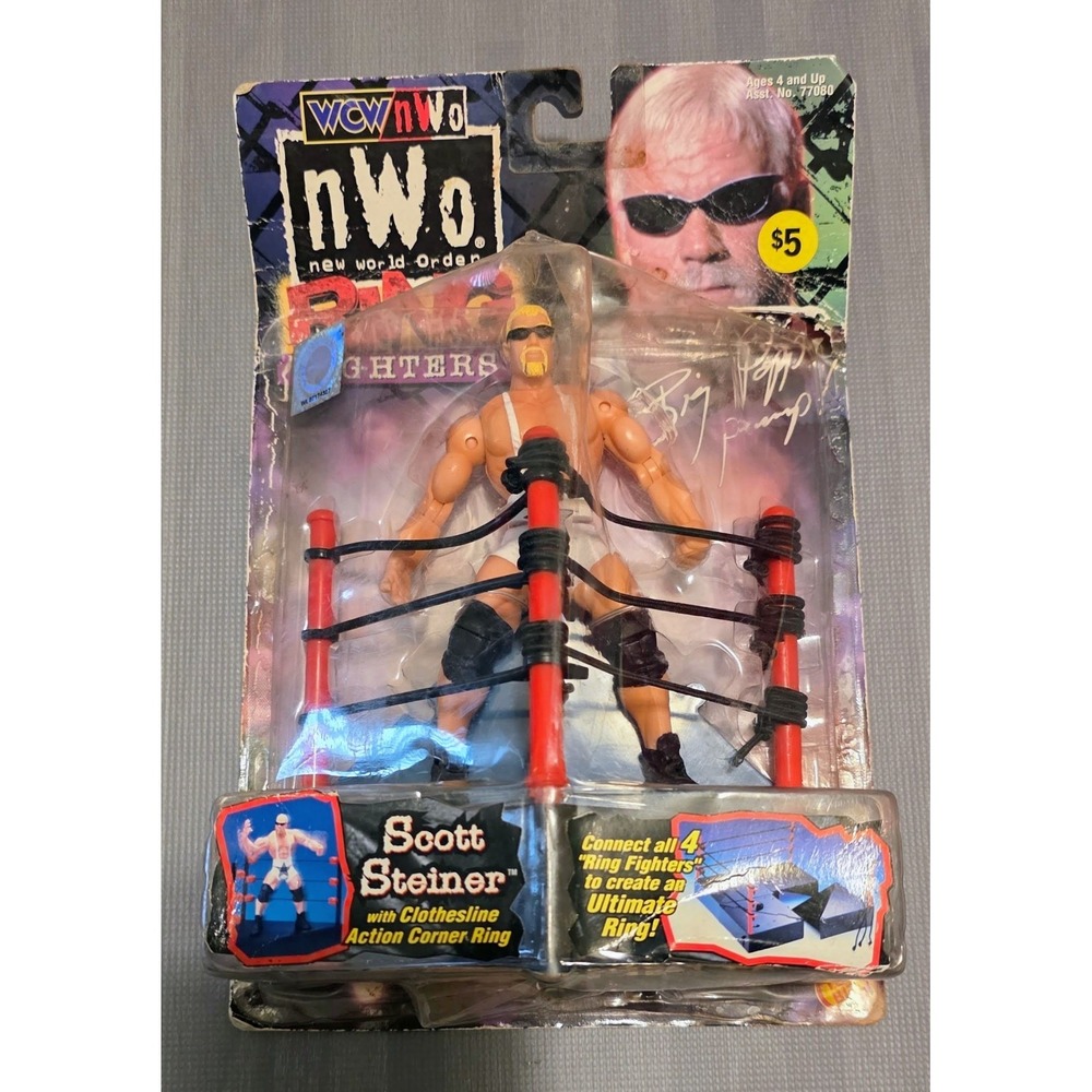 WCW Ring Fighters Black & White Outfit Scott Steiner 1999 ToyBiz Wrestling